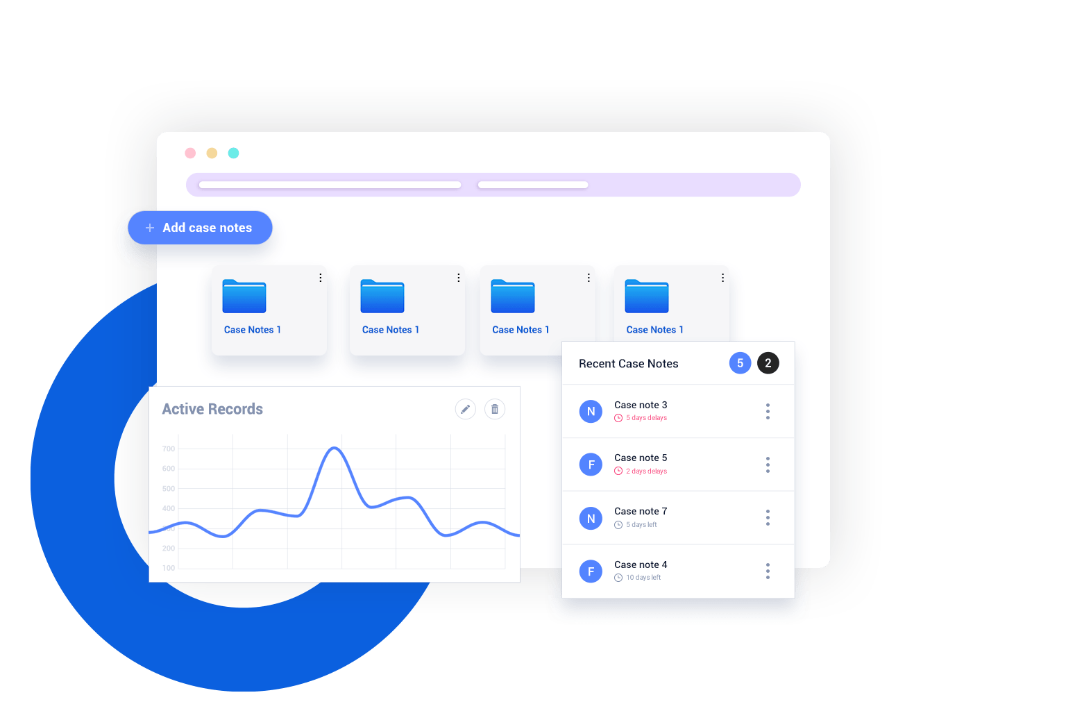 Case notes to capture and maintain every client'sHARO data.