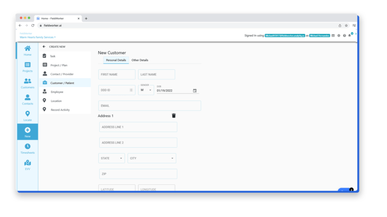 Fieldworker Start with FieldWorker