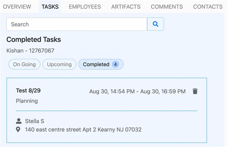 Case managers have access to the completed tasks